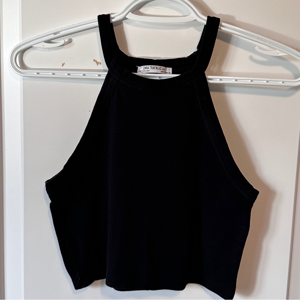 🔥 3/$15 Zara trafaluc halter crop tanktop sz Small